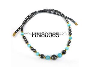 Assorted Colored Opal Beads Hematite Beads Stone Chain Choker Fashion Women Necklace
